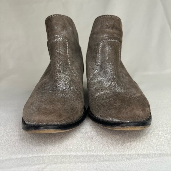 Seychelles Rockabilly Brown Metallic Suede Distressed Ankle Bootie 6.5 - Picture 3 of 12